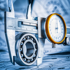 Ball bearings and Metal vernier caliper