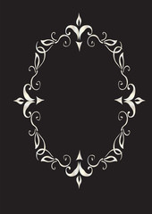 Abstract Floral Vector Frame  In Victorian Style