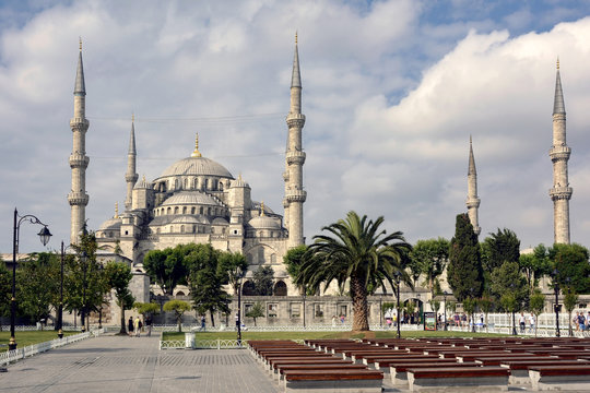 External view of the Blue Mosque in Istanbul