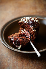 Chocolate muffin with coconut
