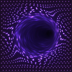 Vector abstract tunnel from light particles. Vector background.