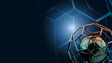 Football structure broadcast blue tone background 3d rendering