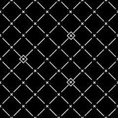 Fototapeta premium Pattern geometric seamless monochrome minimalistic diagonal lines and cross
