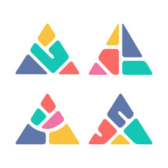 Abstract Triangle Symbol .Creative Design. Colorful Logo Template