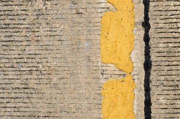 Old yellow road line background.