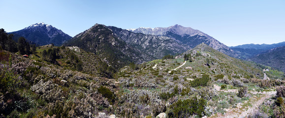 Fototapeta premium Landscape of central Corsica seen from Vivario commune