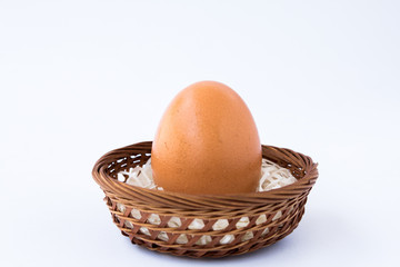 Egg basket white background.