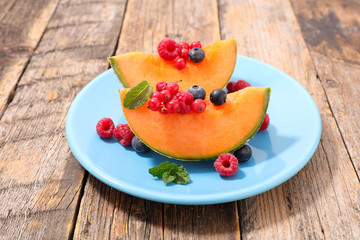 melon and berries fruits