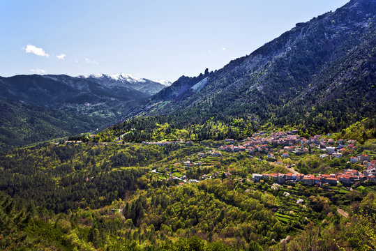 Venaco village in Corsica Island