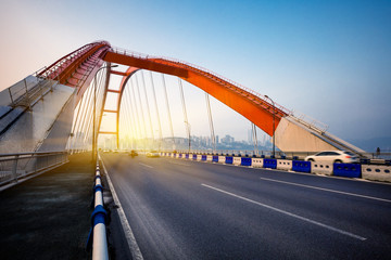 Fototapeta na wymiar traffic in yangtse river bridge,chongqing china.