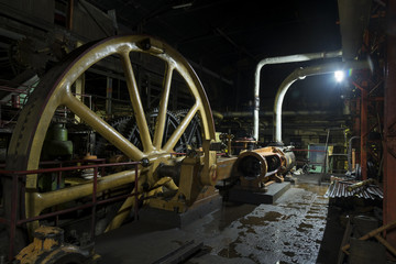 Giant  flywheel in old colonial factory
