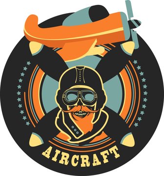 aviator skull emblem