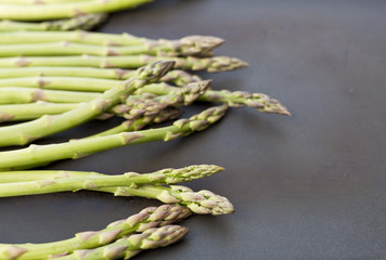 Asparagus cooking on the grill