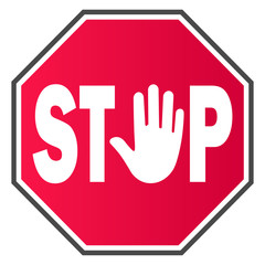 Stop sign against white background