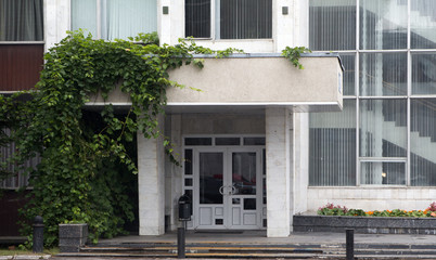 front door of the office building