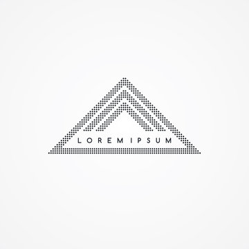 three side triangle theme dot logotype
