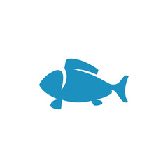 Fish Icon. Vector logo element for template