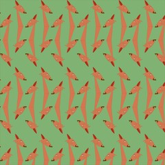 Fox pattern on green background