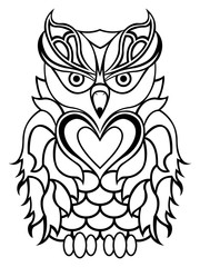 Big serious owl outline