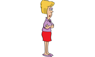 Cartoon illustration of an angry women.
