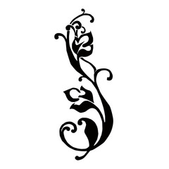 Naklejka premium Pattern of black frieze with flowers