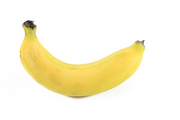 Fresh bananas on a white background.