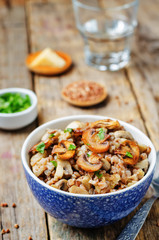 Mushrooms cheese buckwheat