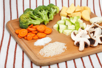 Fresh sliced vegetables