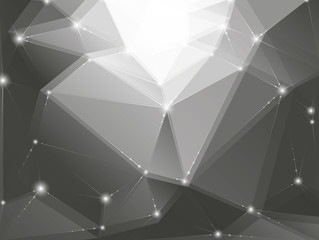 Abstract gray triangle background with glow Vector