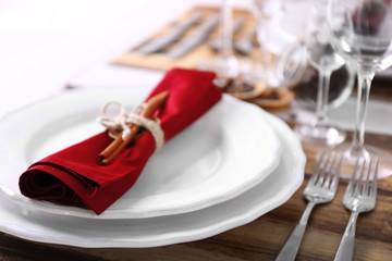 Beautiful table setting, close up