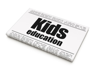 Education concept: newspaper headline Kids Education