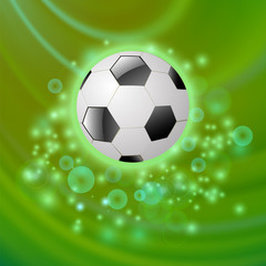 Naklejka premium Sport Football Icon on Green Blurred Wave Background