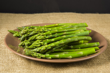 Blanched green asparagus