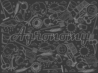 Agronomy chalk vector illustration