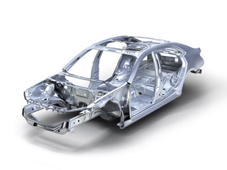 body car isolated on white background 3d