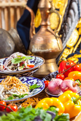 Fototapeta na wymiar Salads in Oriental style