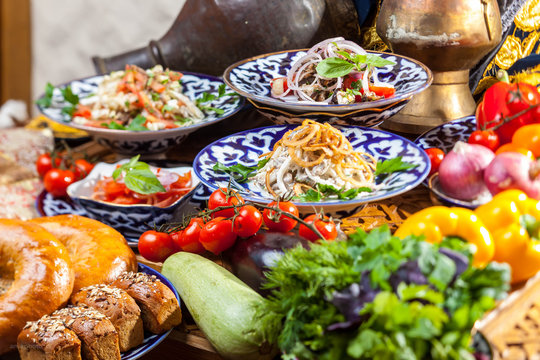 Salads in Oriental style