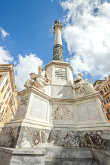 Fototapeta na wymiar Close up of Column of the Immaculate Conception monument at Piazza di Spagna, Rome, Italy.