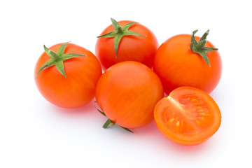 Tomato on the white isolatd background.