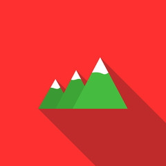 Mountain icon, flat style