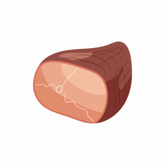 Ham icon in cartoon style