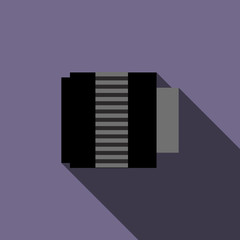 Interchangeable lens for camera icon, flat style 