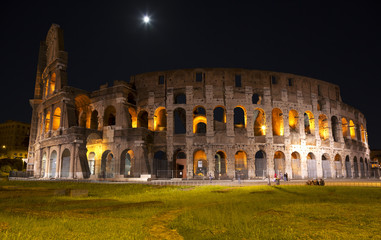 Fototapeta na wymiar The Colosseum at moon night. Rome. Italy