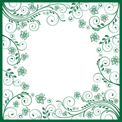 Ornate monochrome pattern for a kerchief, template for card, packing materials.
