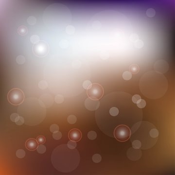 Blurred blue, orange, brown background with sequins, vector illustration