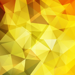 Geometric pattern, polygon triangles vector background in yellow color