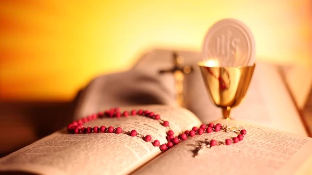 Symbol christianity religion a golden chalice