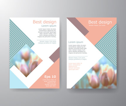 Vector brochure fyer design Layout template in A4 size. Vector Brochure Flyer design Layout template in A4 size. Pastel  color. Blur flower.