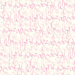 Seamless pattern with hand drawn letters