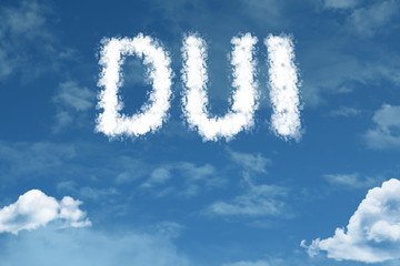 Naklejka na ściany i meble DUI cloud word with a blue sky